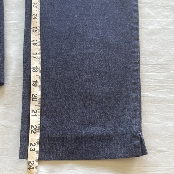 Ann Taylor Dark Blue Chambray Denim Cropped Trousers Flat Front Preppy Classic - Picture 4 of 12